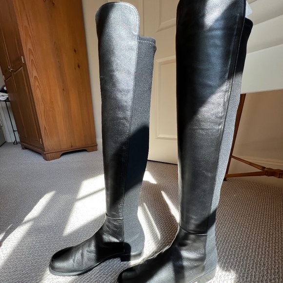 Stuart Weitzman 5050 Black Napa Boots, 9.5M - Picture 6 of 16